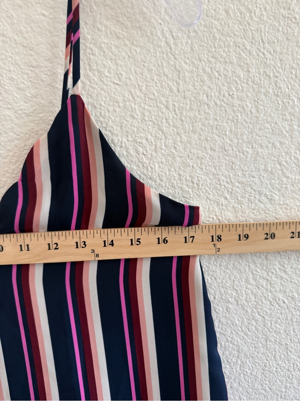 Socialite Navy, Pink & Cream Striped Spaghetti Strap Cami with Scalloped Details - Picture 9 of 9